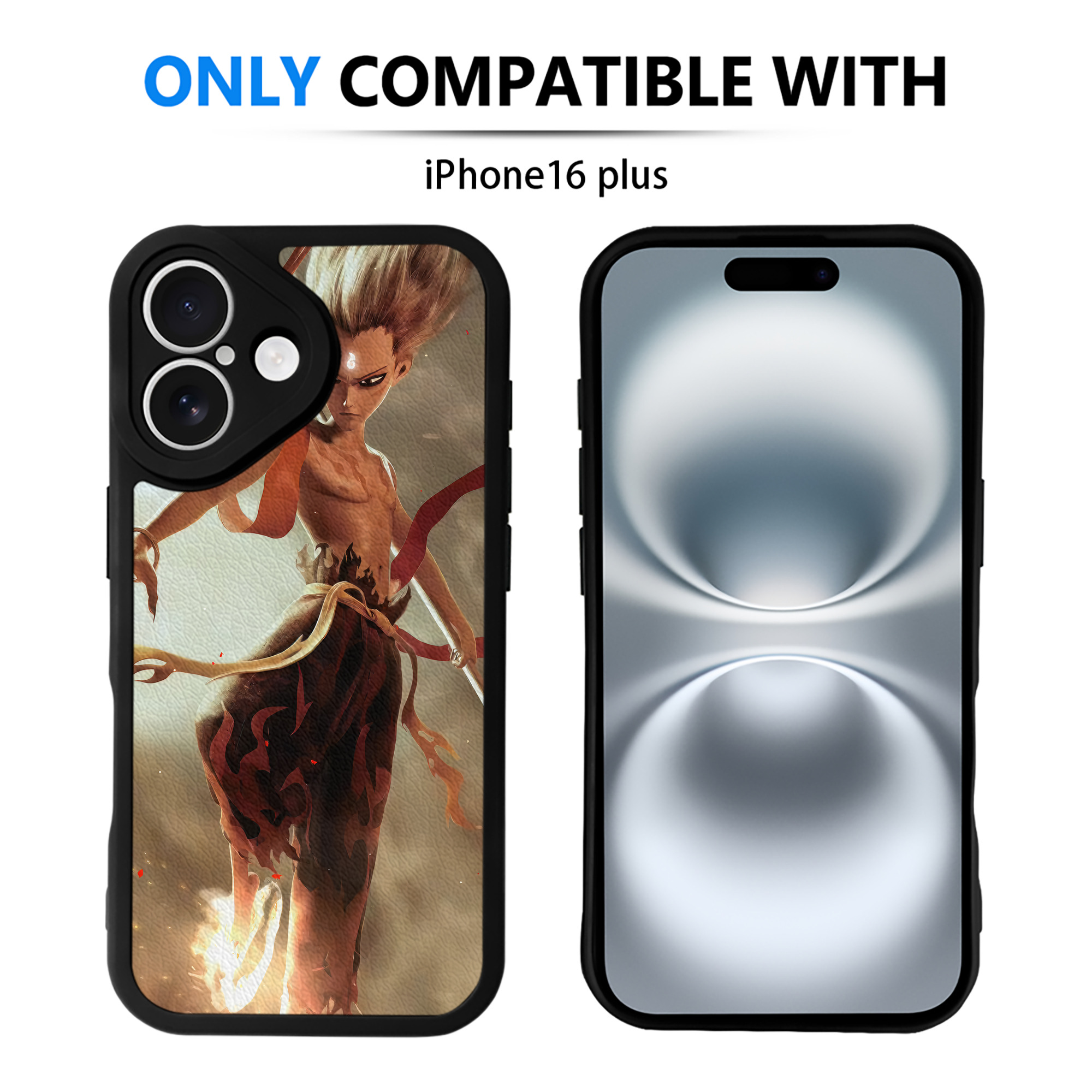 （画像用） Ne Zha 2 ナタ 魔童の大暴れ 【iPhone 16シリーズ対応】シリコンスマホケース（レザー調） 材質：シリコン